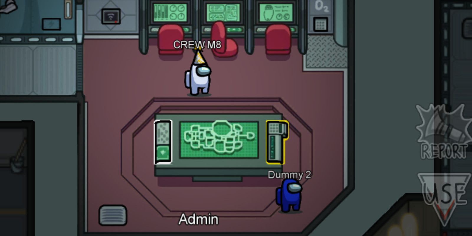 Among Us player going into the Admin room