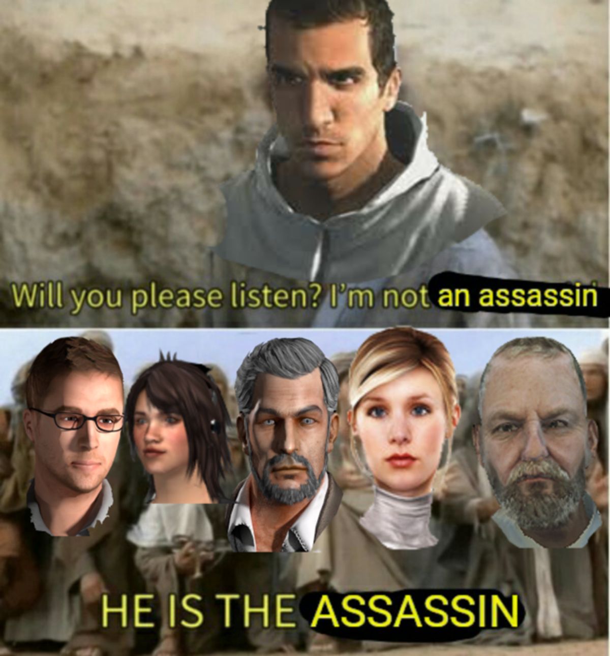 Assassin's Creed Desmond Miles Doesn't Think He's An Assassin But Everyone Else does Meme