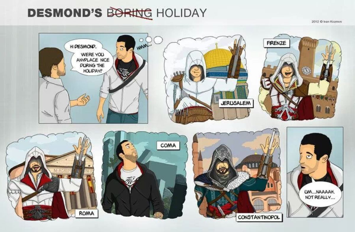 Assassin's Creed Desmond Miles Secretive Holiday Meme