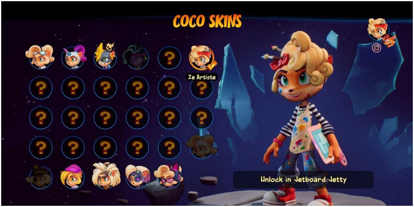 A costume for Coco in Crash Bandicoot 4