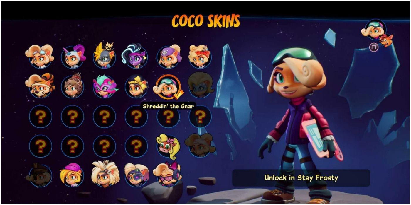 A costume for Coco in Crash Bandicoot 4