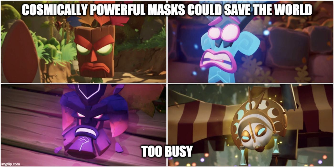 A meme about Crash Bandicoot 4