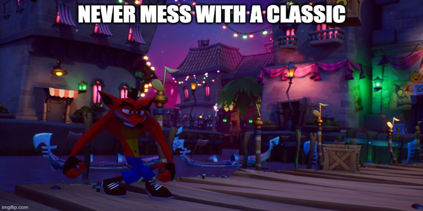 A meme about Crash Bandicoot 4