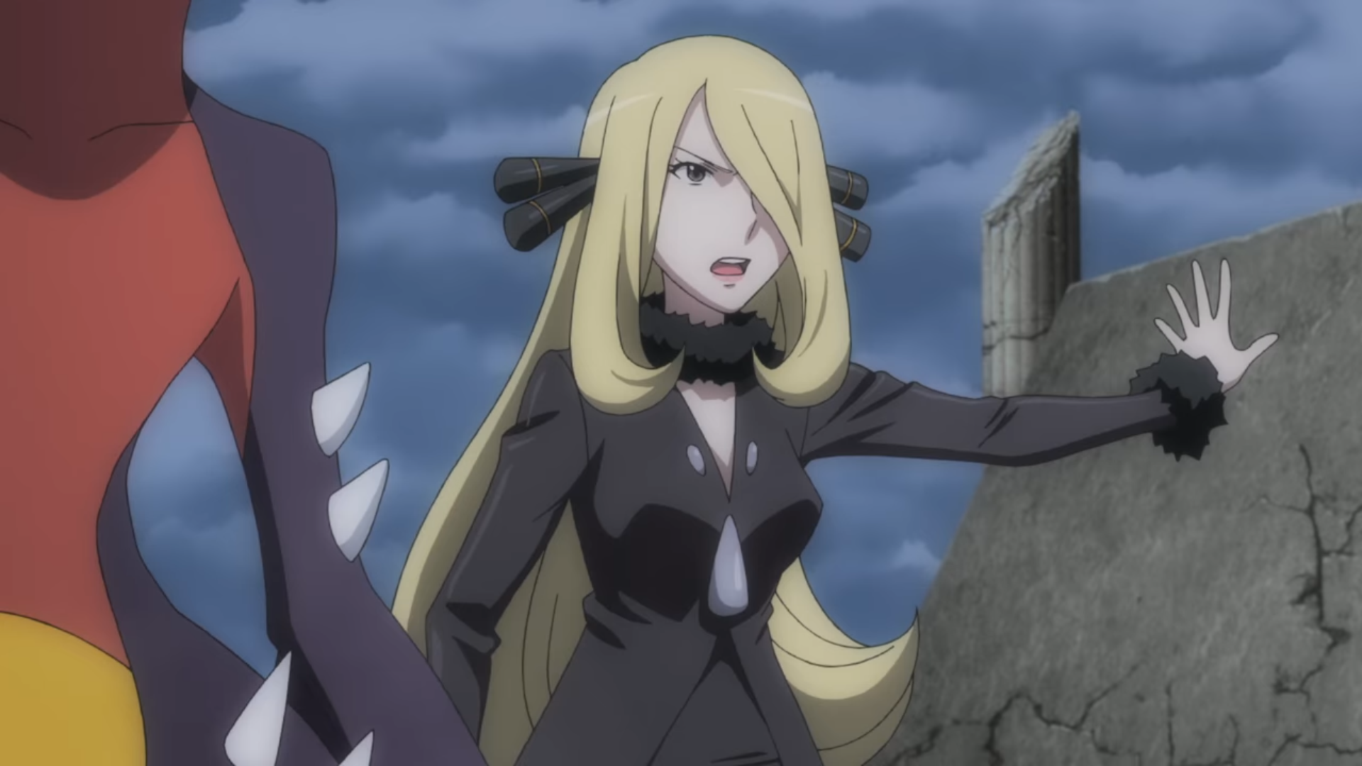 champion cynthia with her garchomp in pokemon generations