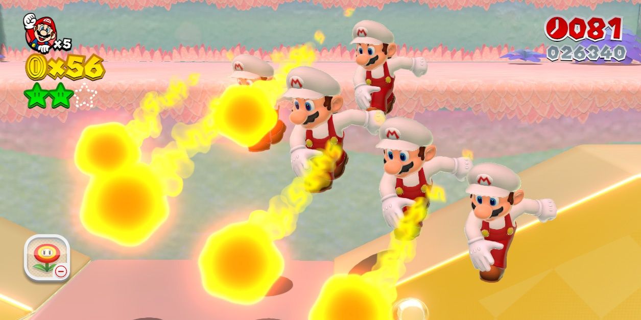 Double Cherry Fire Mario in Super Mario 3D World