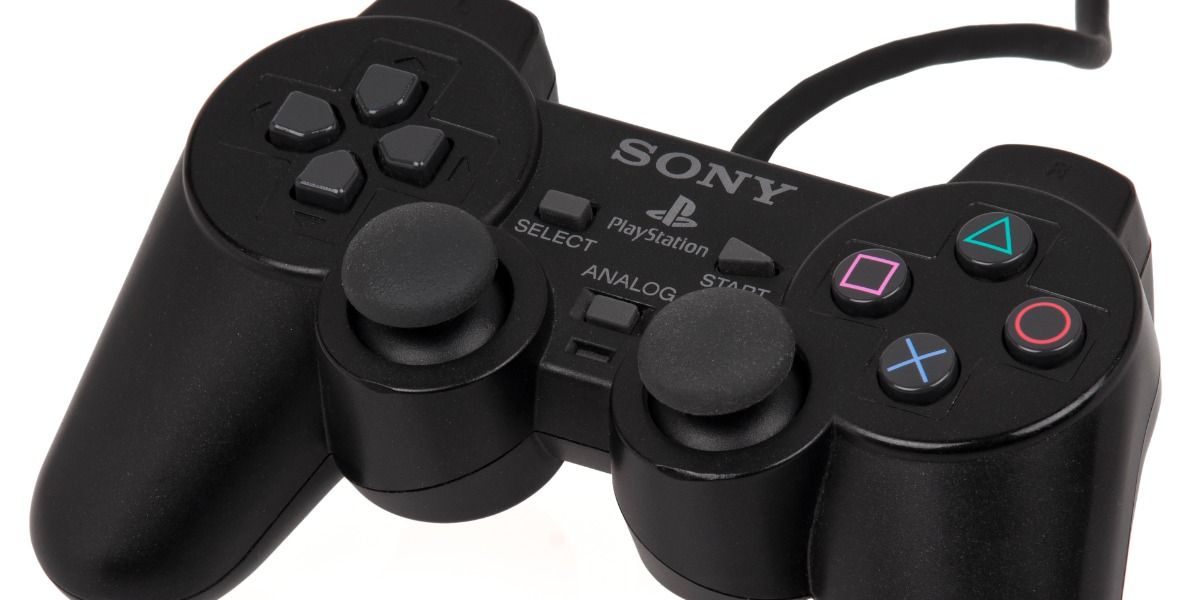 DualShock 2 for PlayStation 2 display against white