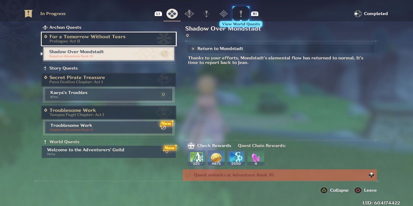 A gameplay screenshot from Genshin Impact