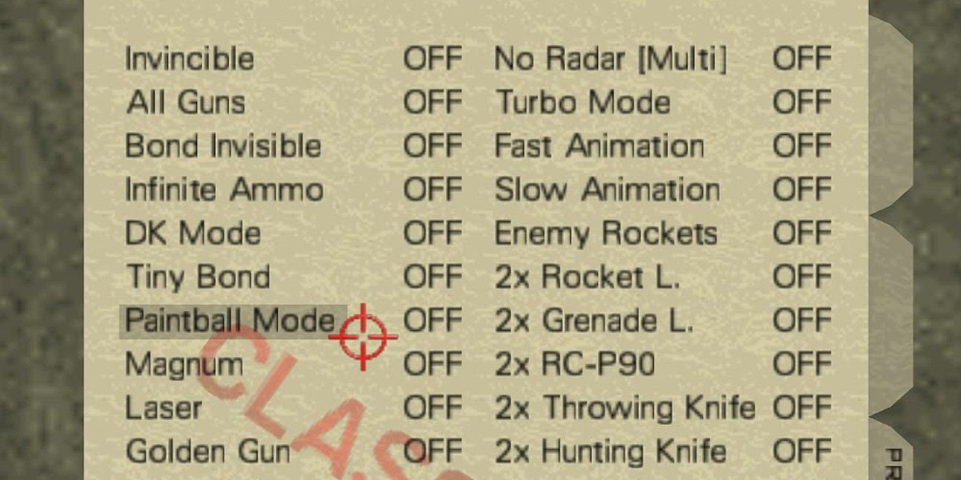 Goldeneye 007 Cheat Menu