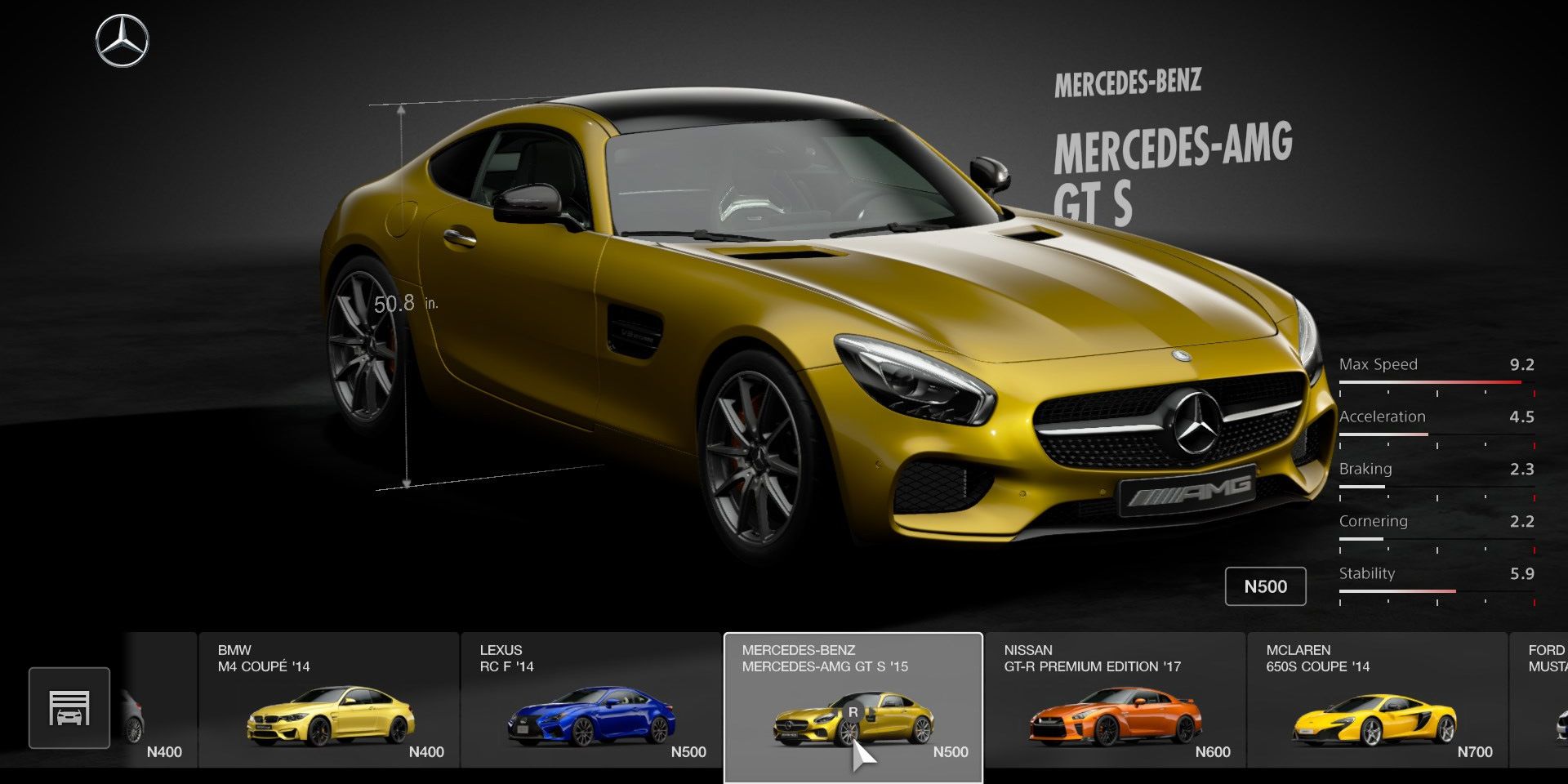 Gran Turismo Sport Game Yellow Mercedes