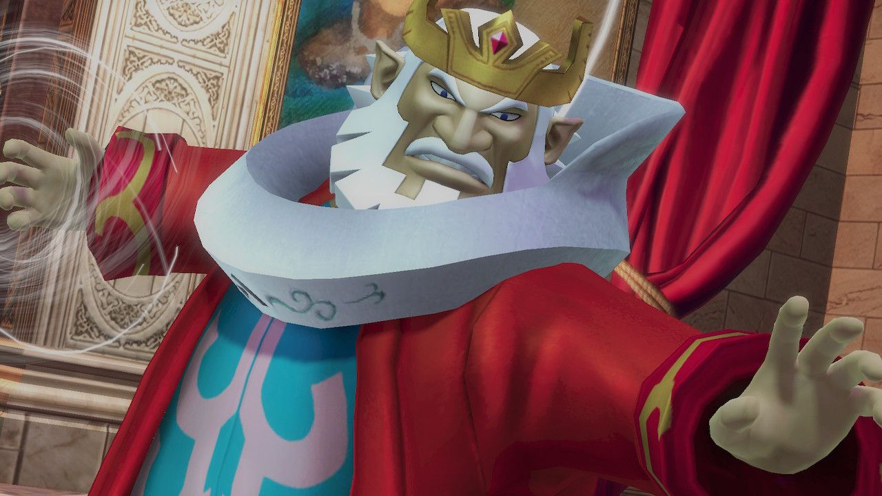 A cutscene screenshot from Hyrule Warriors