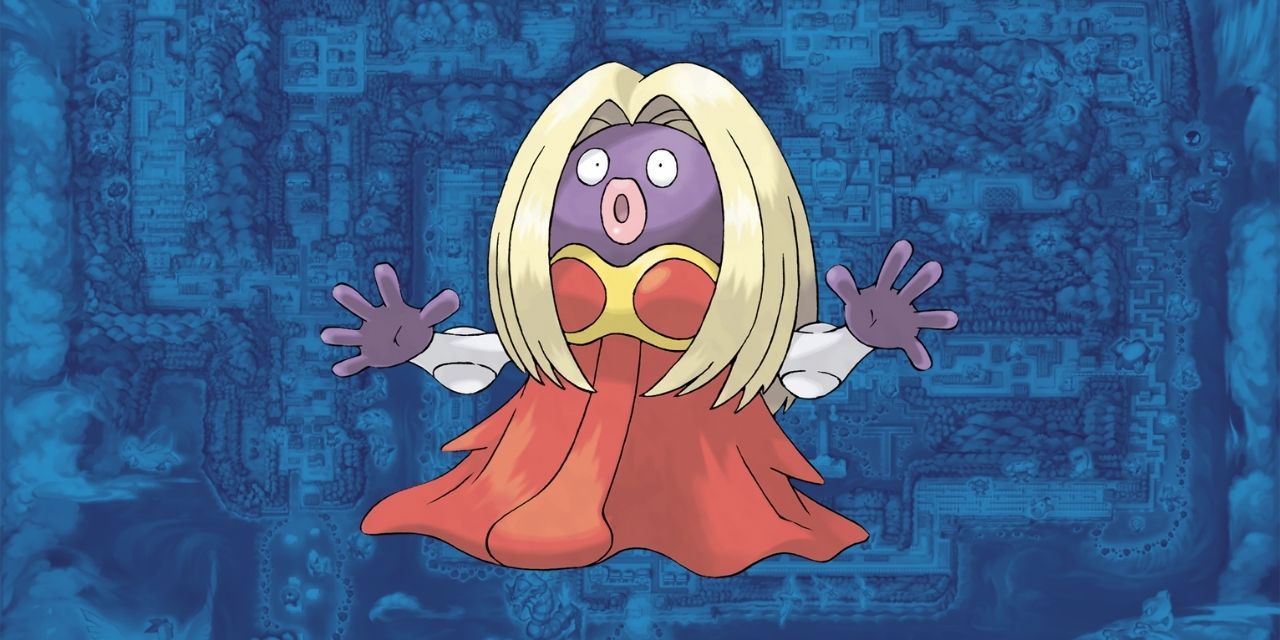 Jynx over a blue background