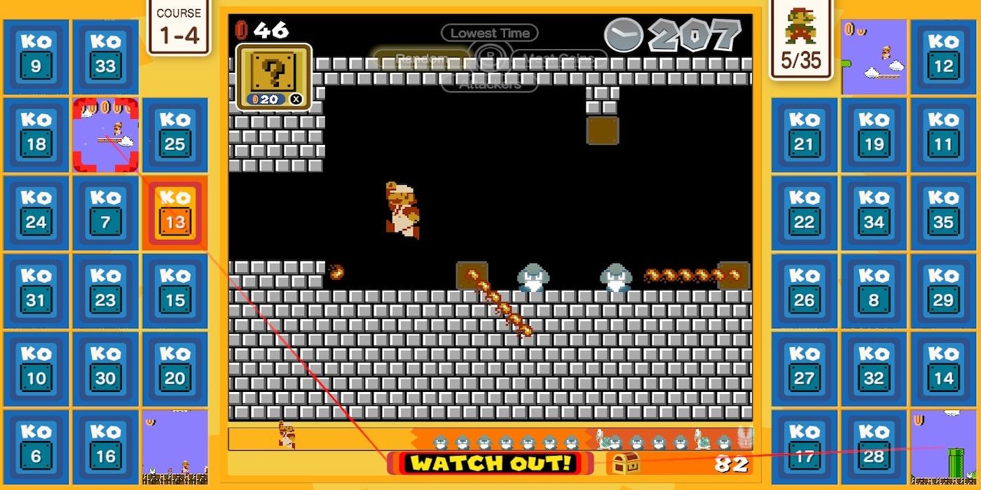 A gameplay screenshot from Super Mario Bros 35