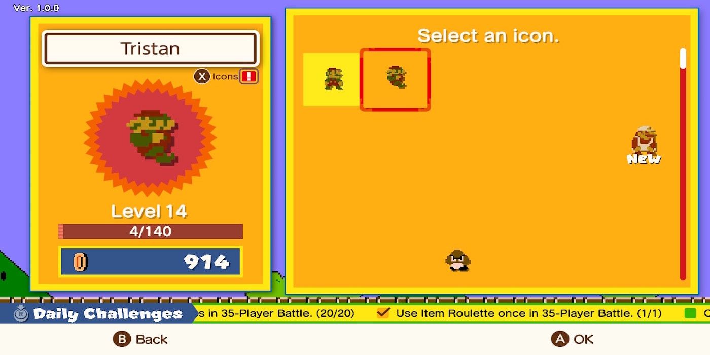A gameplay screenshot from Super Mario Bros 35
