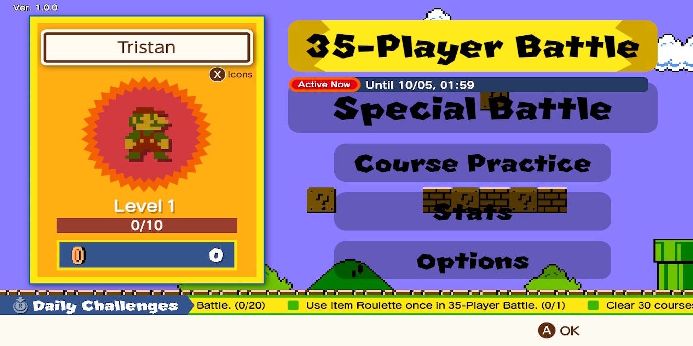 A gameplay screenshot from Super Mario Bros 35