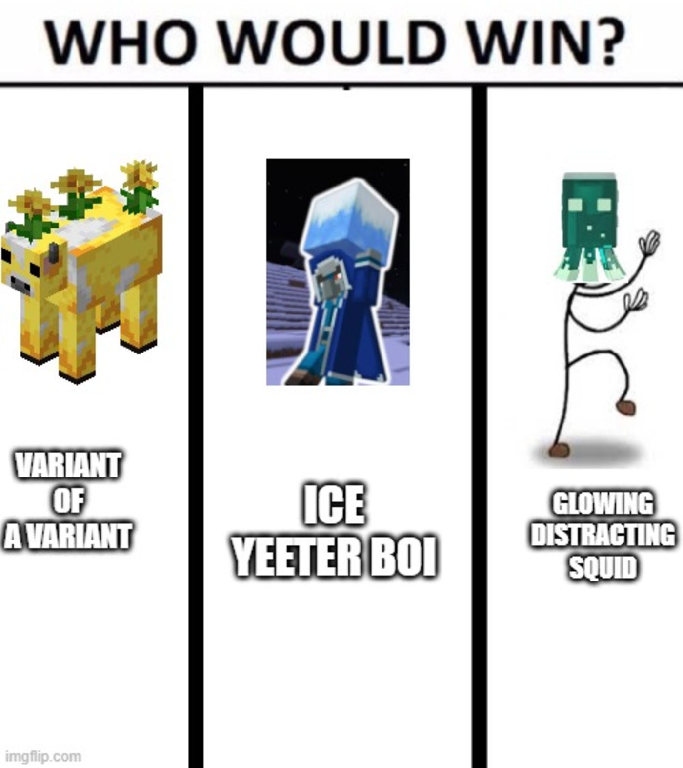 Minecraft Three Mobs Of The Mob Vote Meme