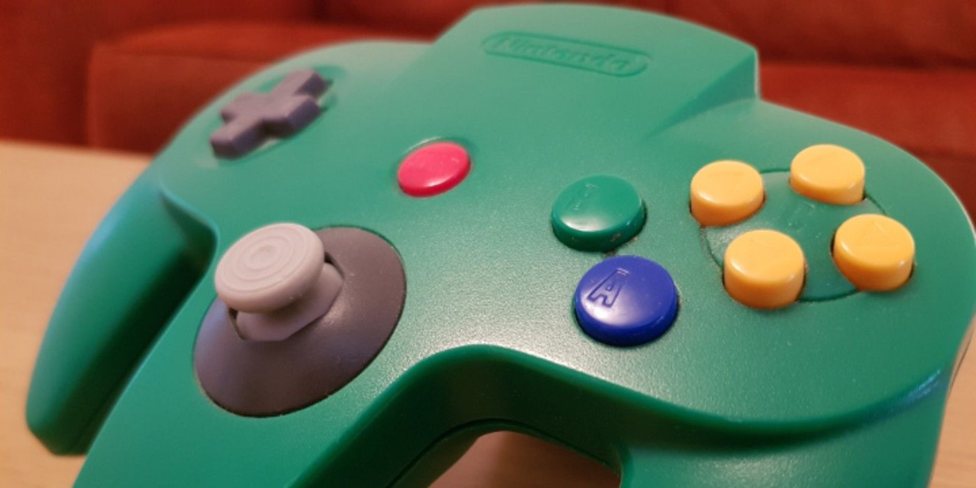 N64 Controller Green Thumbstick up close