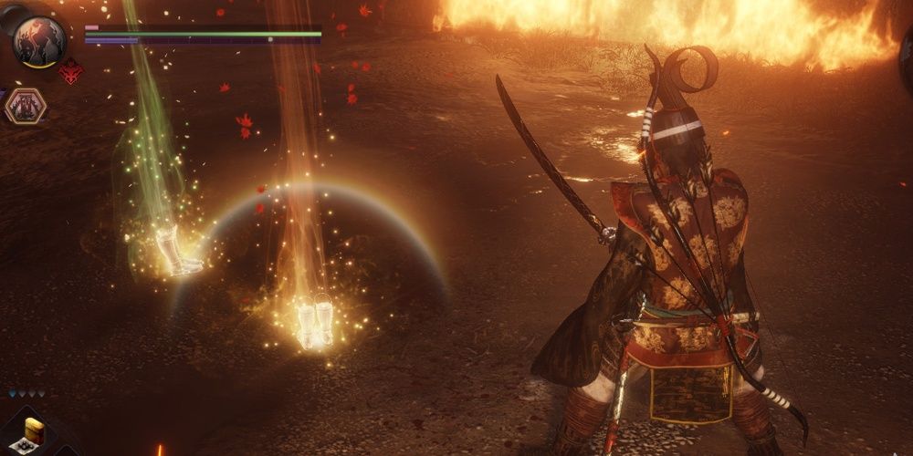Example of Ethereal loot dropping in Nioh 2