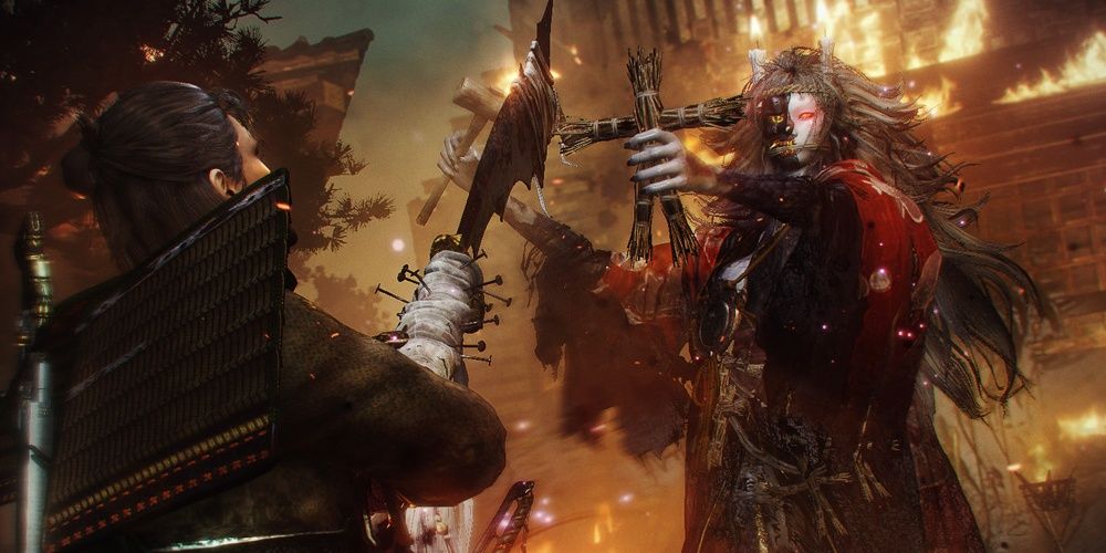 Yasha vs Player in Nioh 2