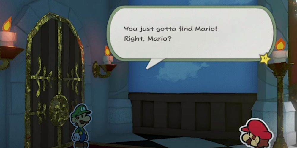Luigi telling Mario not to panic