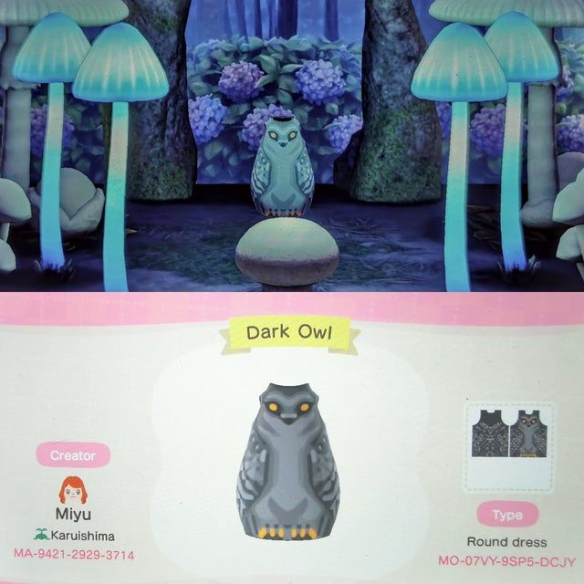 Dark Owl Statue Design Animal Crossing