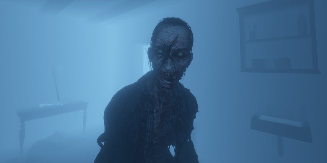 A ghost hunting in Phasmophobia