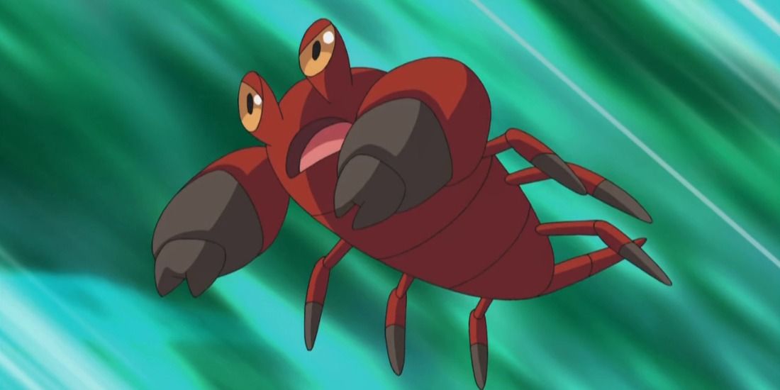 Crustle without its shell after using Shell Smash in the Pokémon anime