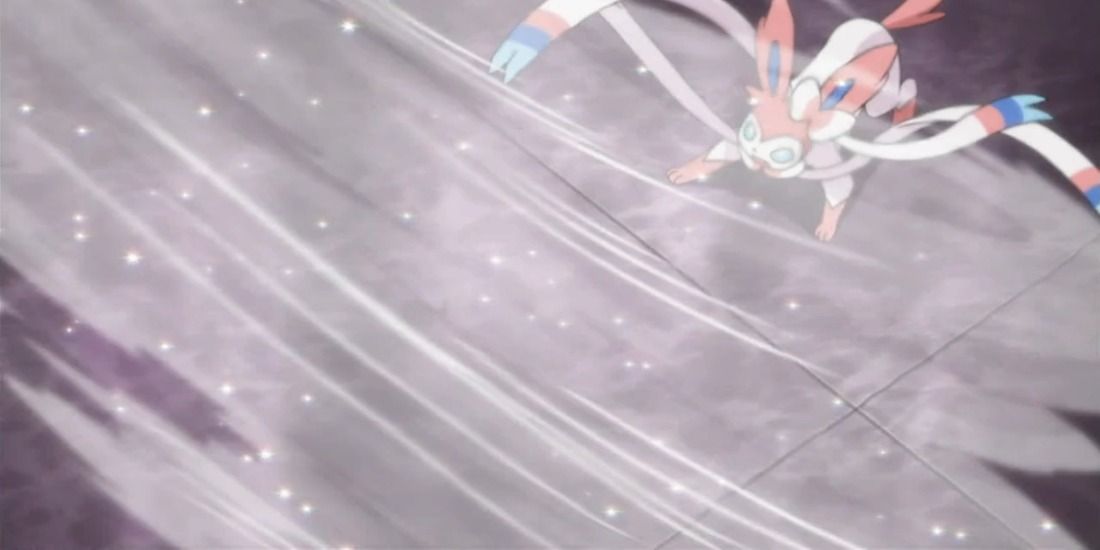 Sylveon uses Fairy Wind in the Pokémon anime