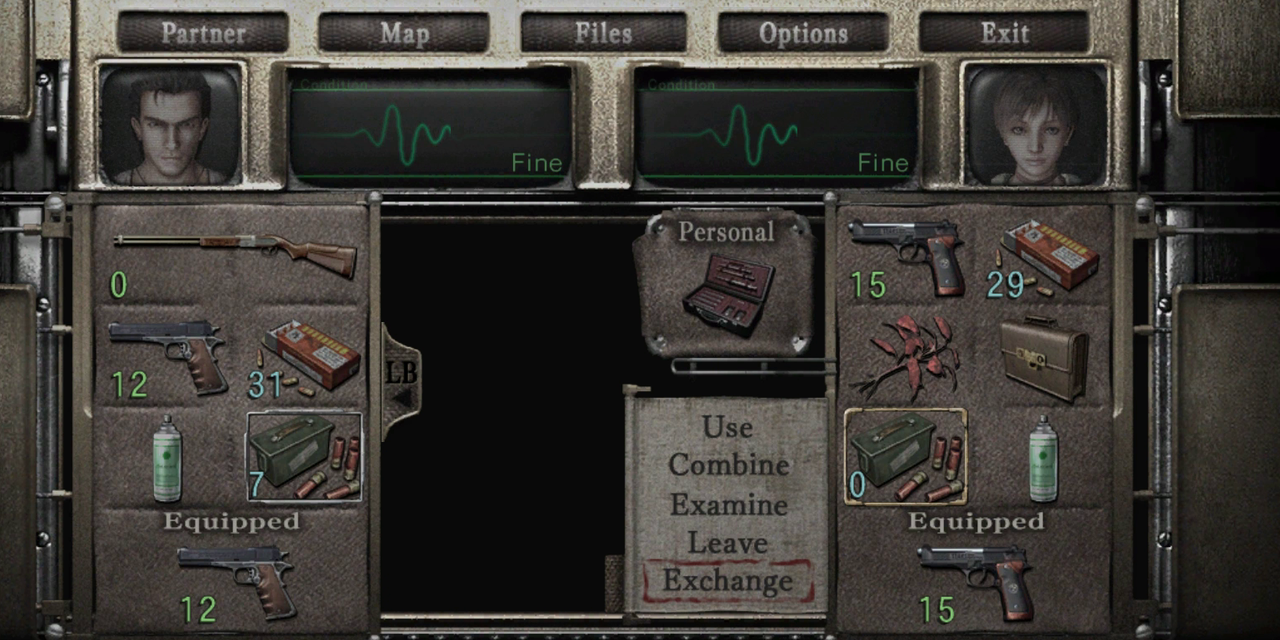 Resident Evil 0 Inventory