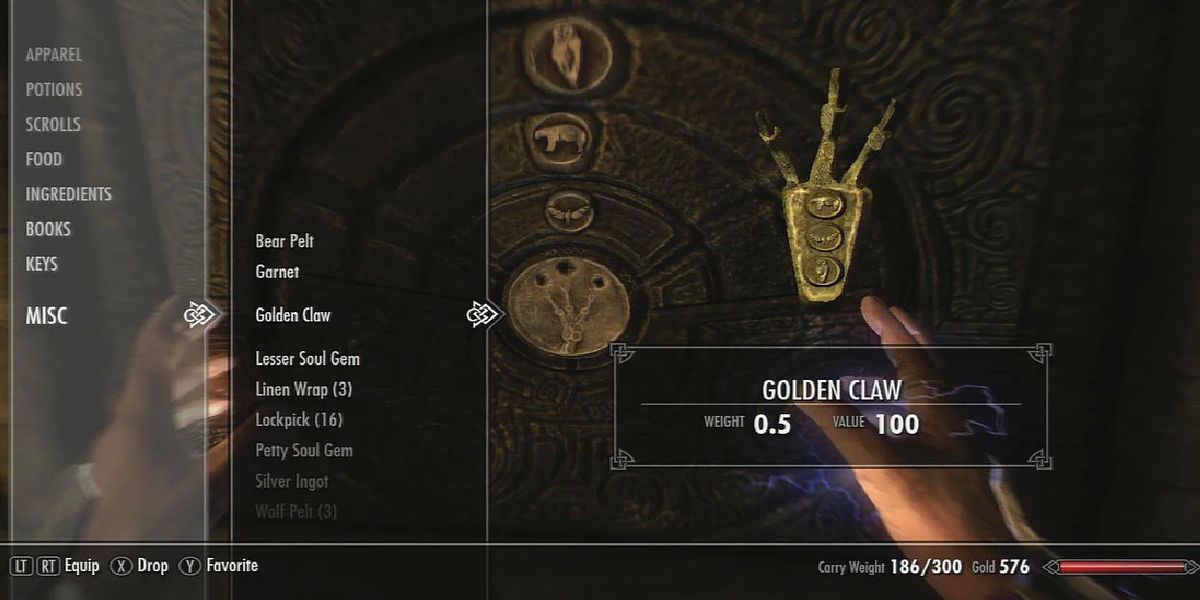 The golden claw item