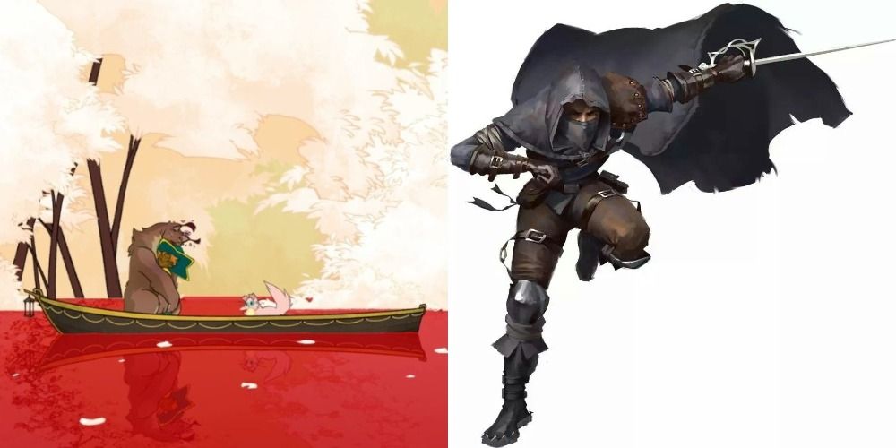 Astrid at the everdoor on the left/ rogue on the right
