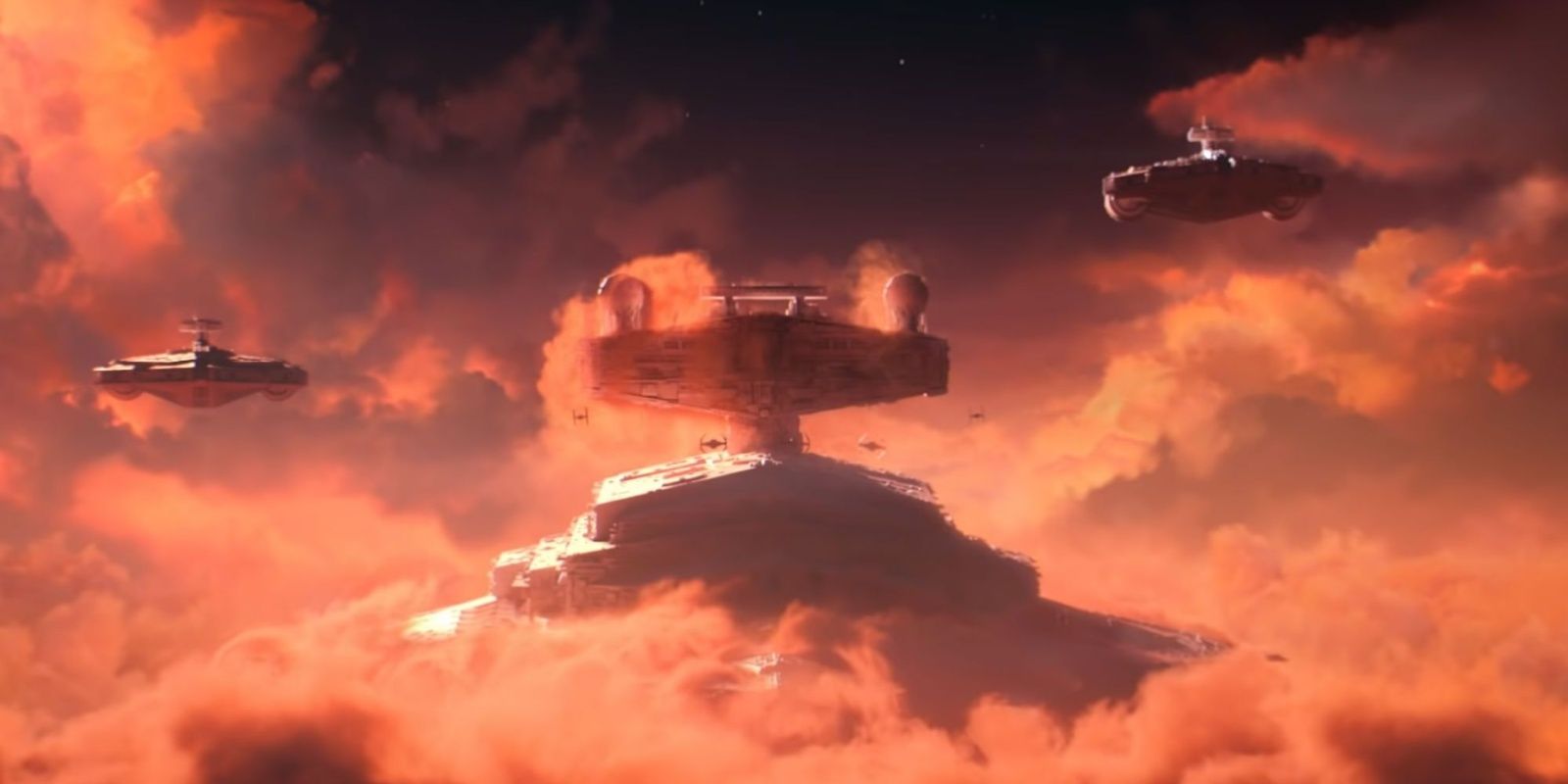Imperial Star Destroyers clouds