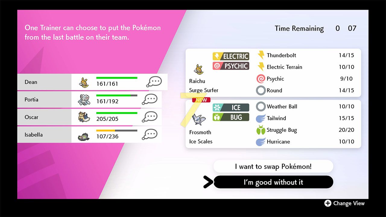 swapping pokemon max raid