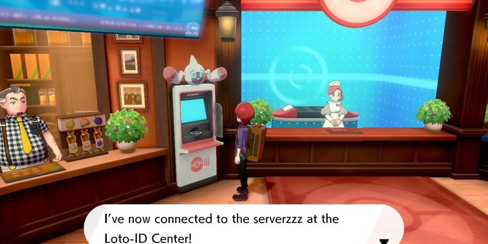 Rotom PC Loto-ID function inside a Pokemon Center