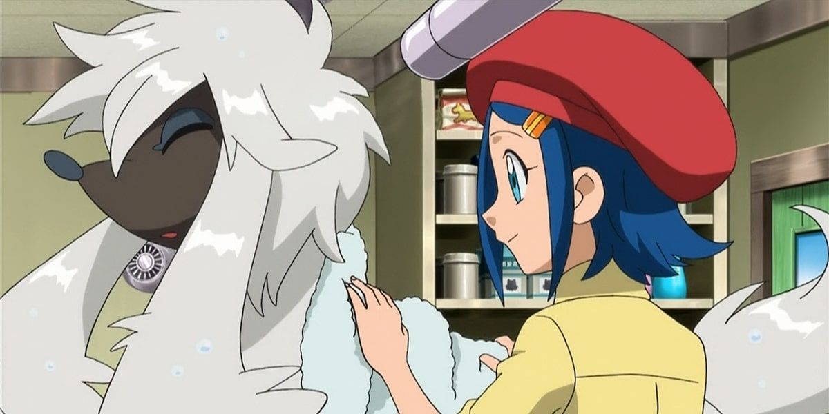 Furfrou with her trainer