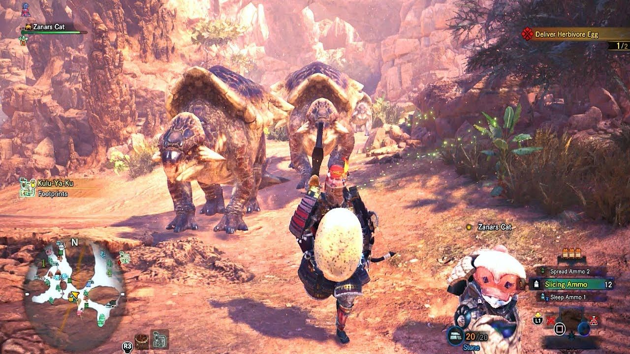 running from monsters, steal the egg