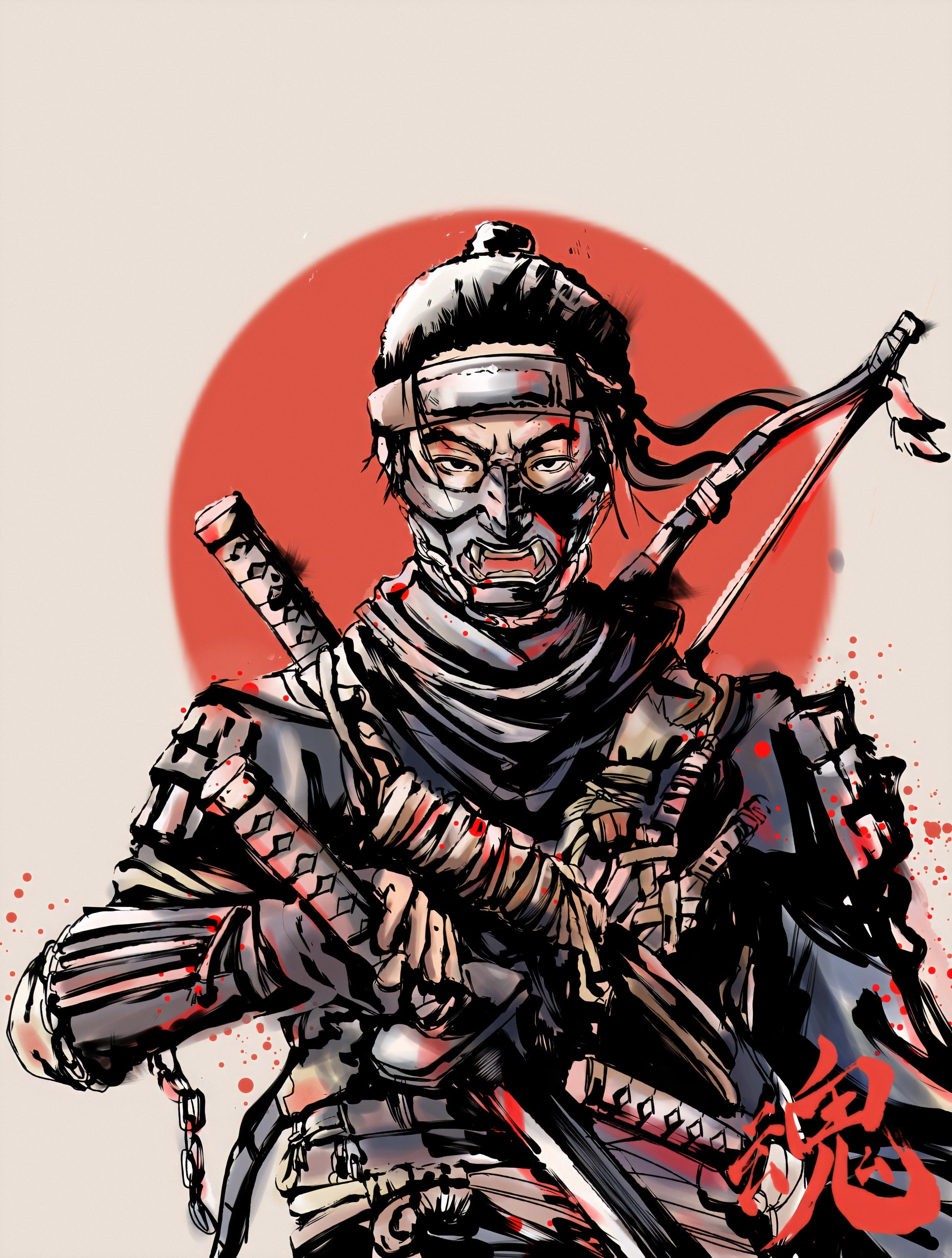 Jin Sakai from 'Ghost of Tsushima' fan art by Sumalamarts on Deviantart