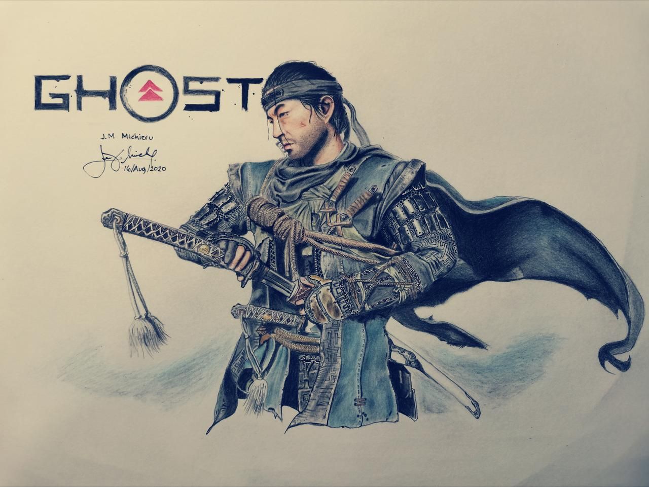 Jin Sakai fan art from 'Ghost of Tsushima' created by michieruGAME on Deviantart