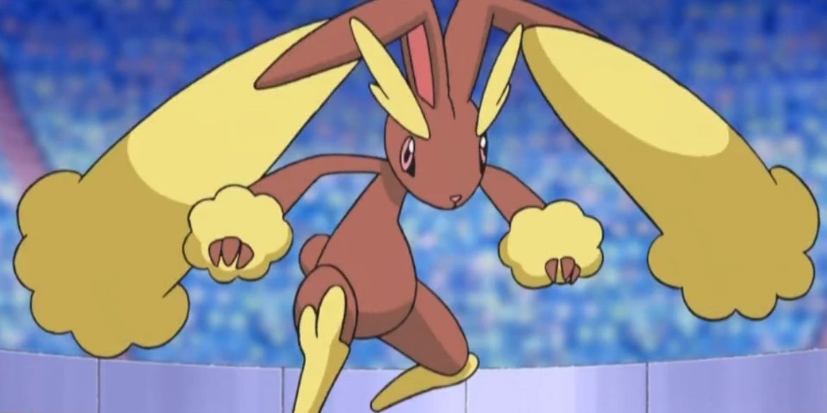 lopunny jumping in a stadium