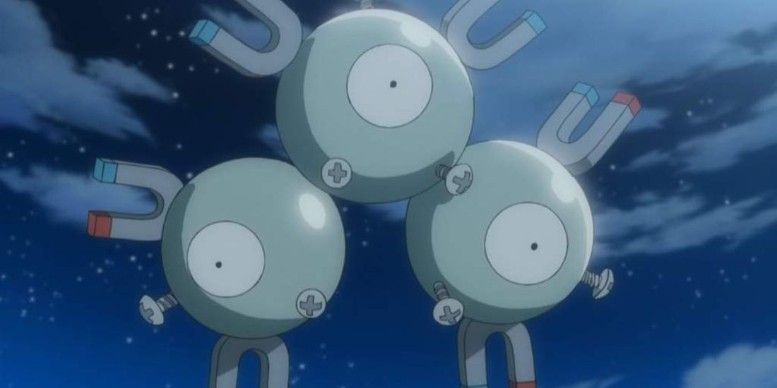 pokemon anime magneton floating in the air