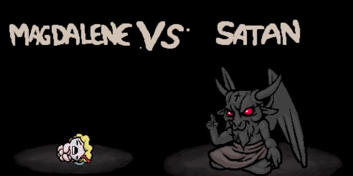 The boss screen for Magdalene vs Satan