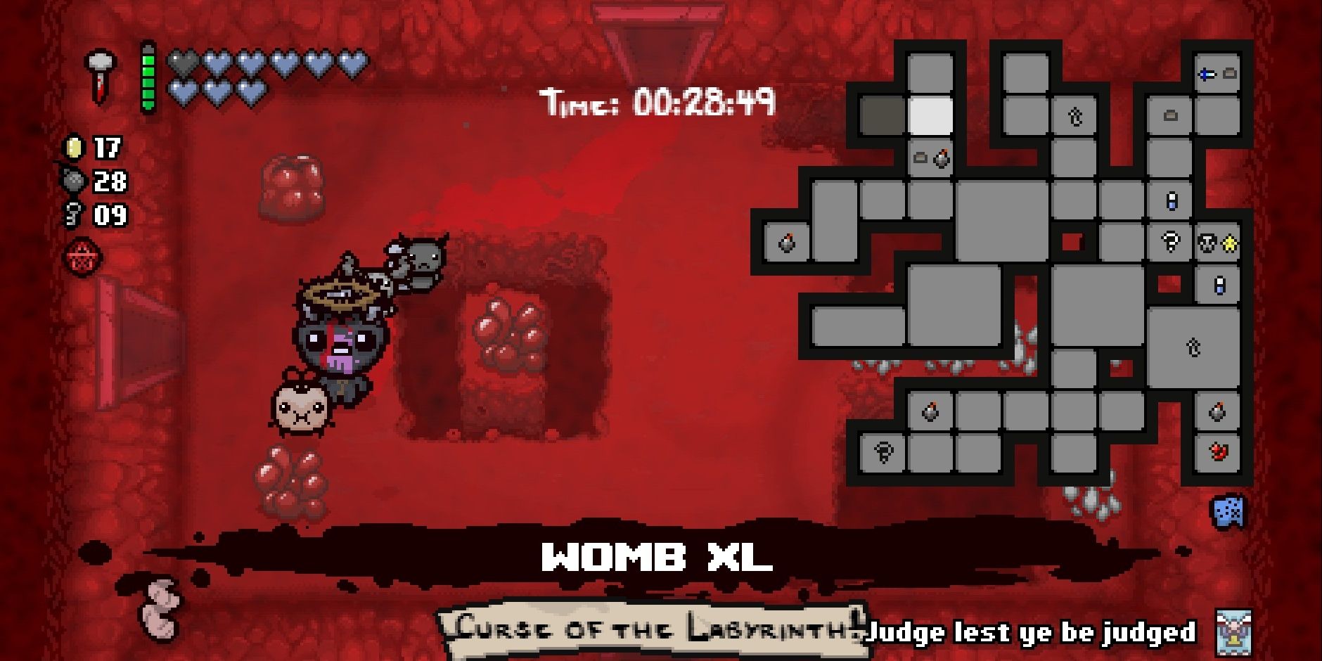 A screenshot from Isaac with a huge map