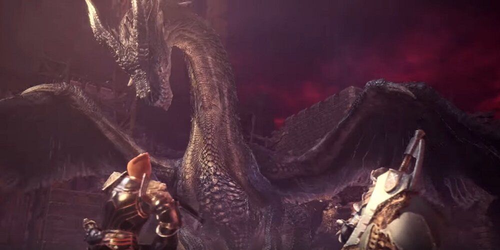 Hunters fighting Fatalis in Monster Hunter