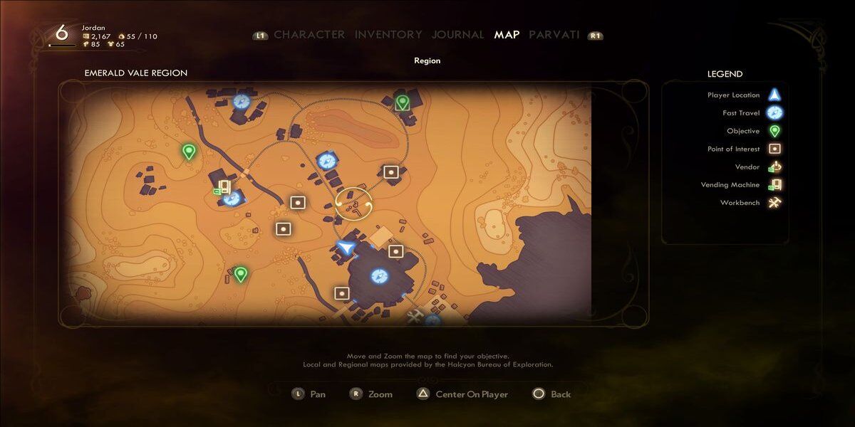 map of emerald vale
