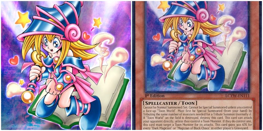 toon dark magician girl art and text