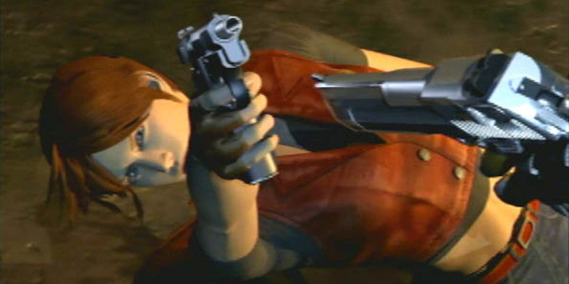 Resident Evil Code Veronica Claire aiming her guns