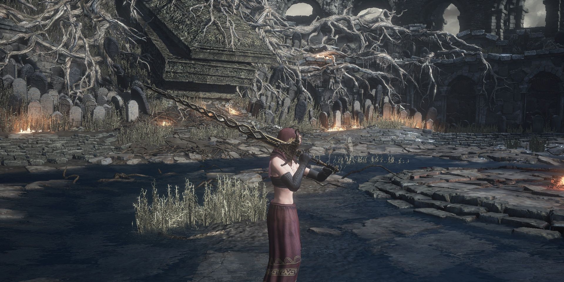 DS3 character holding a sword