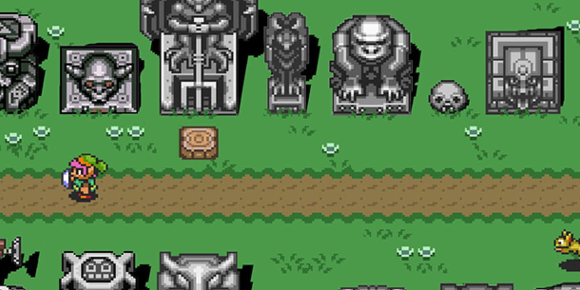 Link walking down a path in A Link To The Past