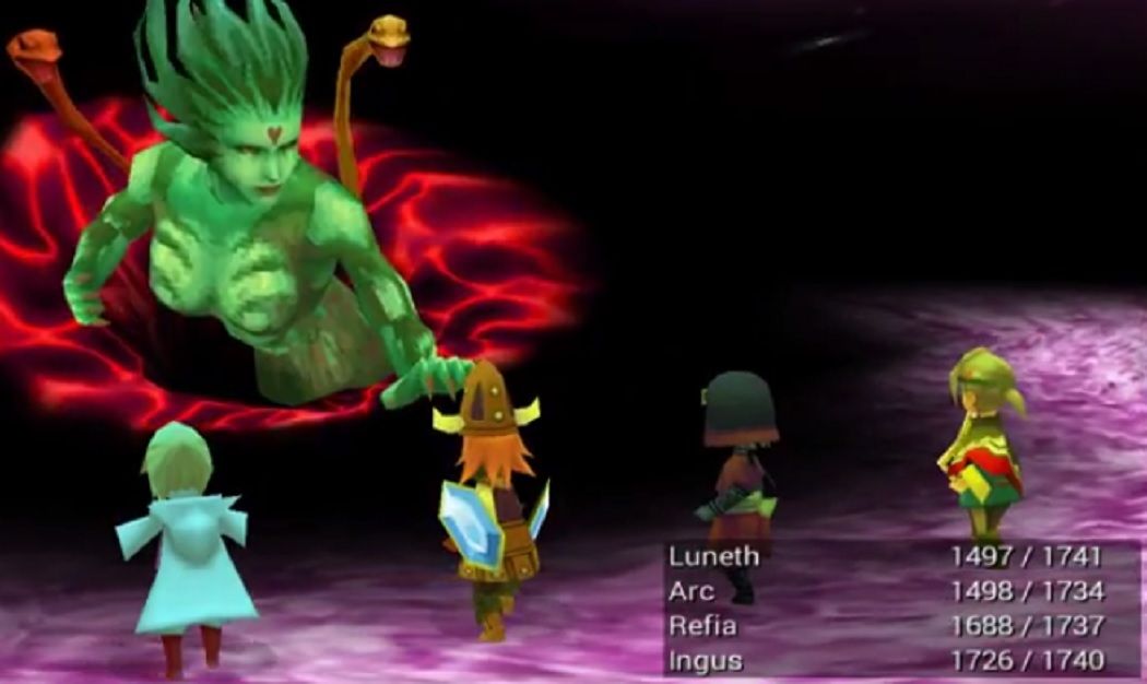 Final Fantasy III Remake Cloud Of Darkness boss battle