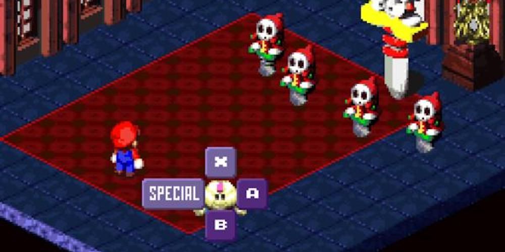 Super Mario RPG Mallo and Mario Fighting