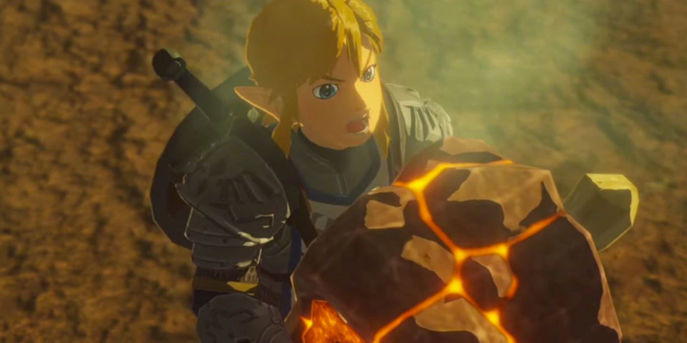 Age of Calamity Link eating Rocks